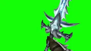 Warcraft - Frostmourne Sword in First Person [GREEN SCREEN]