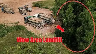 Part.139| Beautiful Interesting Landfilling Up Huge Project With Dozers and Most Dump Trucks Process