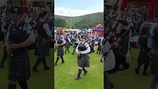 Lathallan School #pipeband march off playing  My Land during 2024 #Ballater #highlandgames #shorts