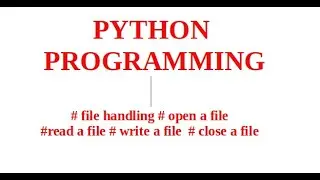 file handling in python