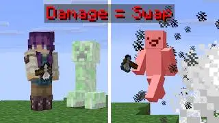 Speedrunning Minecraft But When We Take Damage, The Player Swaps