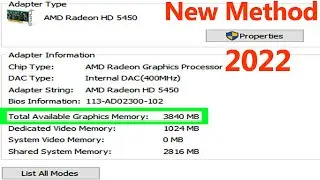 How to Increase AMD Radeon Graphics Dedicated Video Ram 1GB 2GB 3GB 4GB New Method 2022