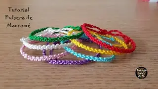 DIY Tutorial Cómo Hacer una Pulsera de Hilo en Macramé Rápida y Fácil,Principiantes/Macrame Bracelet
