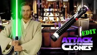 Obi-Wan Uses Qui-Gon's Green Saber | Attack Of The Clones Edit.