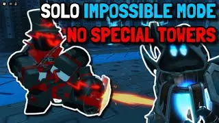 How To SOLO IMPOSSIBLE MODE With NO SPECIAL TOWERS | Roblox TDS The Hunt Mega Edition