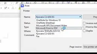 How to add print to pdf in printer list options