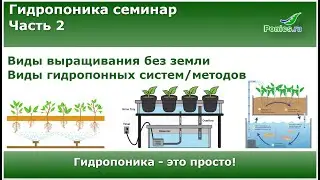 🌱 Гидропоника семинар. Часть 2. 🌱 Виды выращивания без земли. Виды гидропонных систем/методов