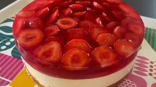 Творожный ТОРТ с клубникой и Желе без выпечки /Торт с желе ягодами и творогом