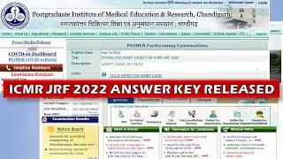 ICMR JRF 2022 Answer Key released || ICMR JRF 2022 EXAM UPDATE 