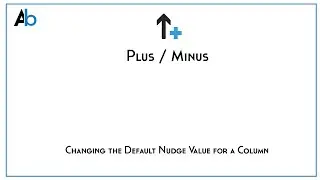 Plus Minus Function: Changing Nudge Value for a Column