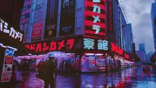 Tokyo Rainy Days | experience rain walks in neon lit Japan | chill calm beats + lo-fi aesthetic