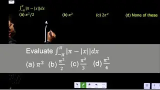 integration | integration of modulus function | Maths Master | ∫_(-π)^π▒〖|π-|x||dx〗