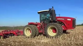 Disking a harvested corn field in New York State