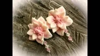 СЕРЬГИ-ЦВЕТЫ. Мои изделия из полимерной глины. EARRINGS-FLOWERS.