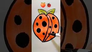 Satisfying colouring 🍑🐞#art #coloring #satisfying #drawing #shorts #trending
