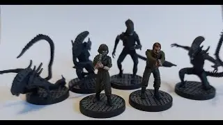 Painting the figures from the In The Pipe Five By Five expansion for the Aliens AGDITC board game