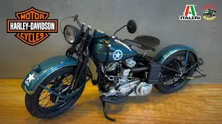 motorcycle model kit build  Harley Davidson WLA 750 Italeri 1:9