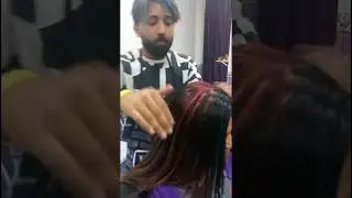 hair 💇👈 color girl red and blue👈 highlights 🌟 