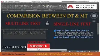 #Difference Between Single-line text & Multiline text #AutoCAD 2019 Hind tutorial