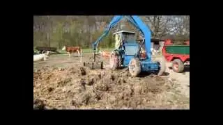 Miststreuen mit Fortschritt T-157 und Belarus MTZ 552 und 550