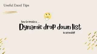 How to create a Dynamic drop down list in seconds! 