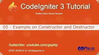 5 - Example using Constructor and Destructor | CodeIgniter 3 Tutorial