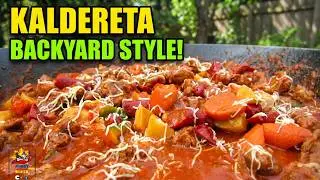 Pinoy Pork Kaldereta cooked at the Backyard ~ Dec.2016