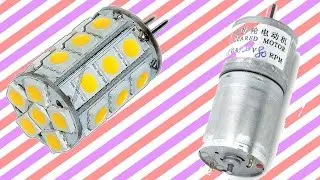 BangGood Battery case + 12V DC motor + 12V LED light test