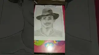 BHAGAT SINGH DRAWING SKETCH #drawing#samarshorts #shorts #independenceday