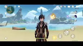 Genshin Impact relaxing moment Chilin in Liyue Theme song with Daddy Zhongli 🪨🎵