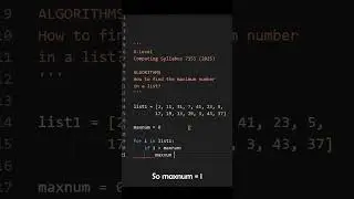 How to find the Maximum Number in a List in Python 🐍 | O Level Computing 