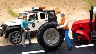 Polis aracı yolda komik bir olay yaşadı