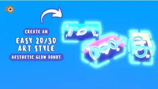 Create Aesthetic Glow Donut in Blender 🍩 | Grease Pencil & Toon Shader ✏️ | With Voice 💫