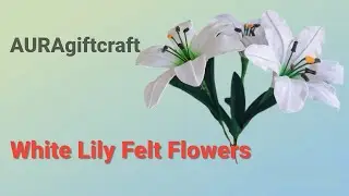 Easy ways / DIY / White Lily Felt Flowers / Bunga Lily Putih dari Kain Flanel