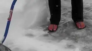 Barefoot Snow Shoveling