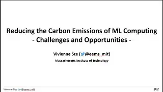 Reducing the Carbon Emissions of ML Computing - Challenges and Opportunities
