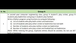 SPPU DSL Experiment no.1 Group A || Python Program