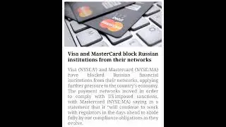 visa & MasterCard block Russia institutions
