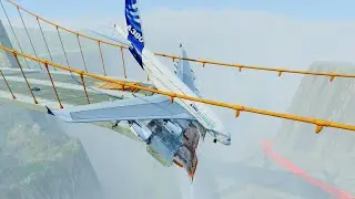 The plane cannot take off from a broken bridge. Apocalypse. BeamNG Drive