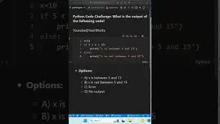 Python Quiz #39: Python if elif else statement  | Python Tutorial for Beginners