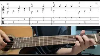 Baa Baa Black Sheep - Easy Fingerstyle Guitar Playthrough Tutorial Lesson With Tabs