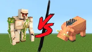 iron golem vs hoglin in minecraft mob battle