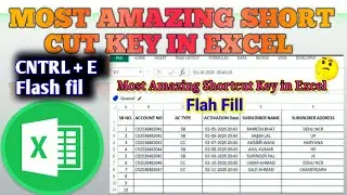excel shortcuts || Flash fill 
