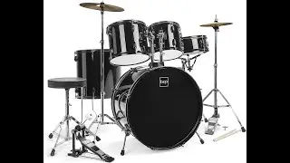 Best Choice Products 5 Piece Full Size Complete Adult Drum Set w Cymbal Stands, Stool, Drum Pedal