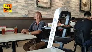 Malaysian restaurant employee robot waiters to deliver food to diners #melaka #robot #tech