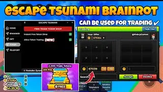 [🎁TRADE] Escape Tsunami For Brainrot Script Allow Us To Trade Free Trade Tokens !! || Roblox