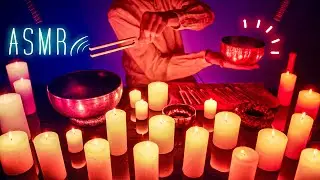 ASMR Singing Bowls & TUNING FORKS 🕯️by Candlelight (blown out 1 by 1)