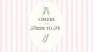 2 Hour Pink Bridal Shower & Bachelorette Elegant Wallpaper | Cheers to the Bride to Be (No Music)