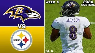Ravens vs. Steelers Simulation | Week 5 | Madden 24 Rosters PS5