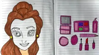 [💸Paper DIY💸] Belle paper doll makeover tutorial 💄✨#viralvideo #paperdiy